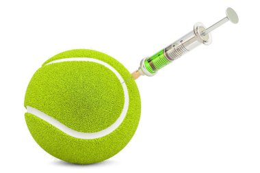 Doping cases in tennis concept, 3d rendering  clipart