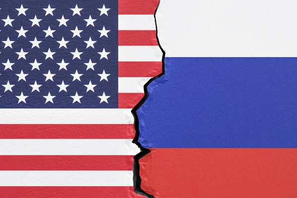 USA e Russia, concetto di conflitto politico. Rendering 3D — Foto Stock