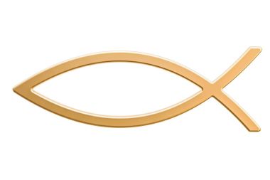 Ichthys or Jesus fish, symbol. 3D rendering clipart