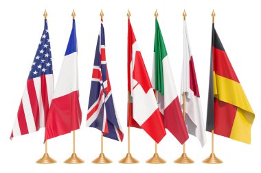 G7 toplantı kavramı, 3d render