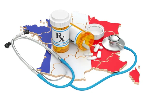 Hälso-och sjukvård i Frankrike koncept, 3d-rendering — Stockfoto