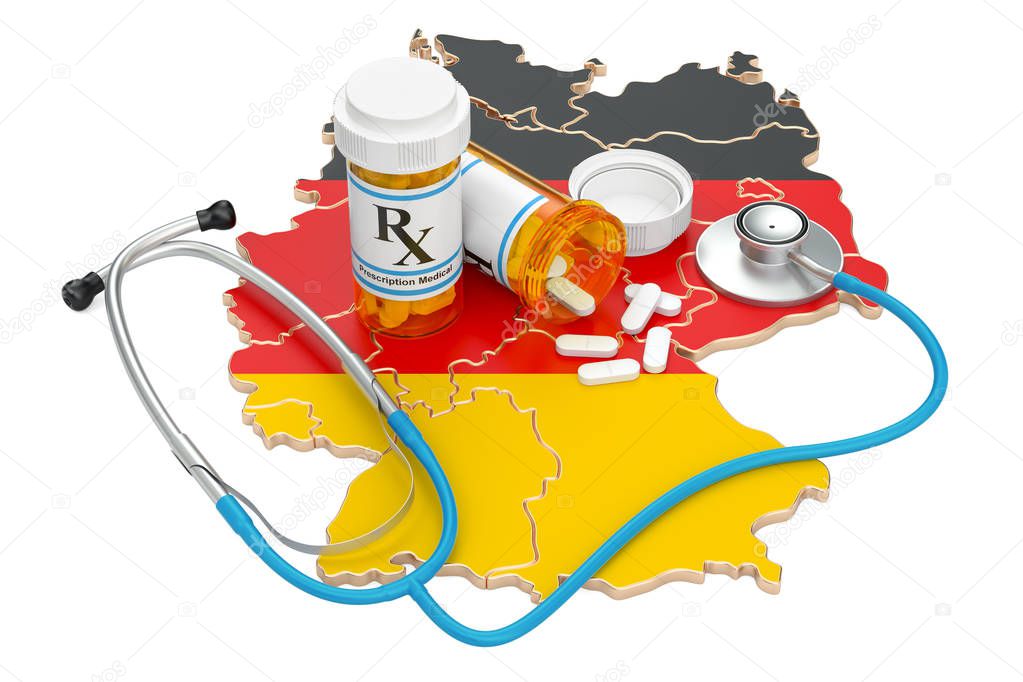 Healthcare in Germany concept, 3D rendering
