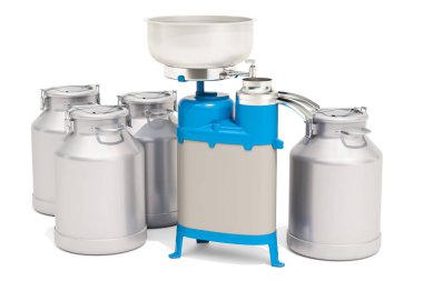 Süt ayırıcı sütlü kutular, 3d render