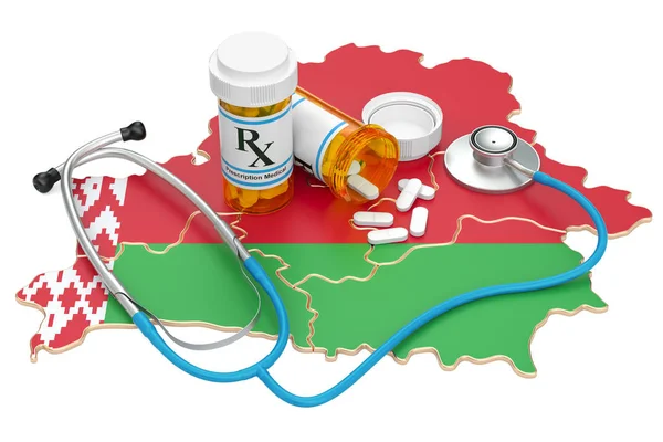 Opieki zdrowotnej w Białorusi koncepcja, renderowania 3d — Zdjęcie stockowe