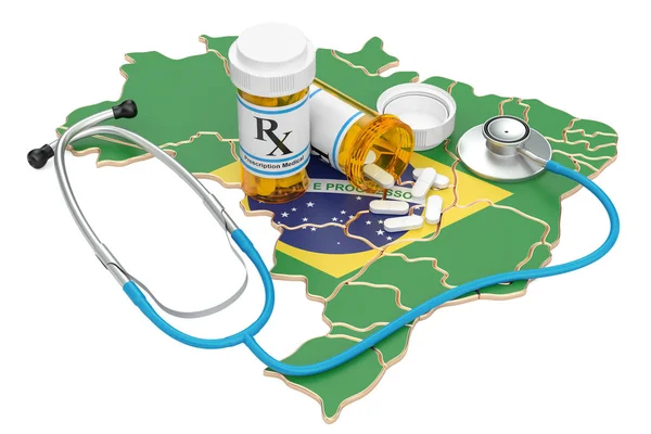 巴西医疗保健概念, 3d 渲染 — 图库照片