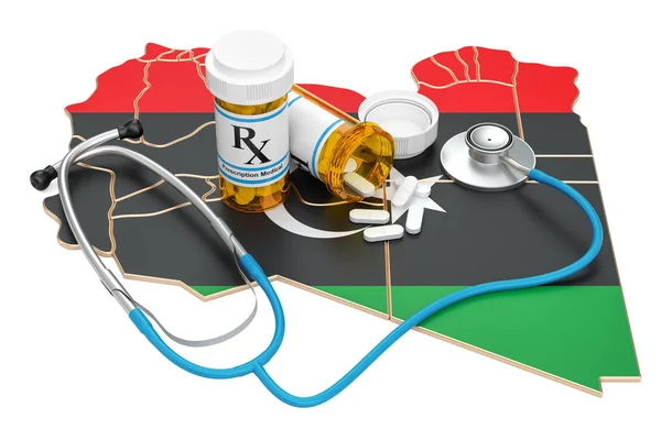 Salud en Libia concepto, representación 3D — Foto de Stock