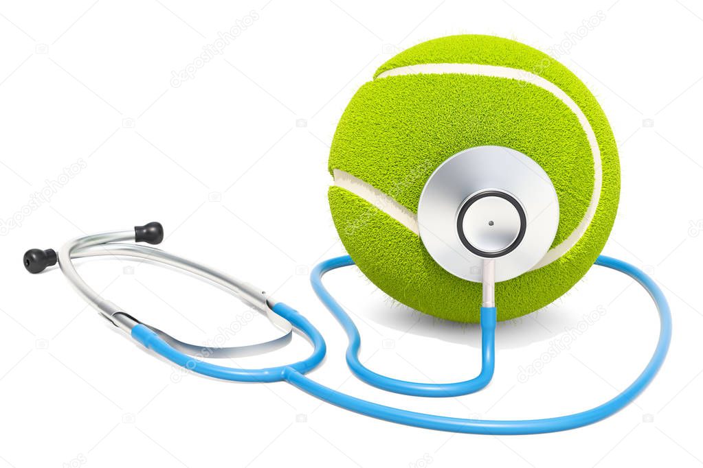 Sports medicine in tennis concept. 3D rendering