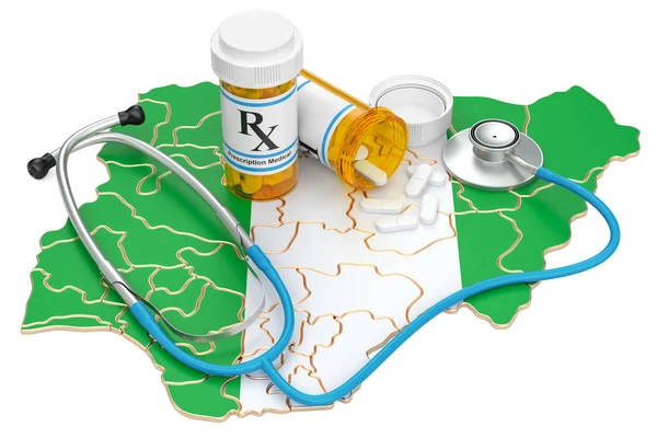 Sjukvård i Nigeria koncept, 3d-rendering — Stockfoto