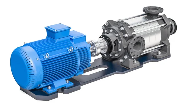 Electric water pump, horizontal multistage centrifugal pump. 3D