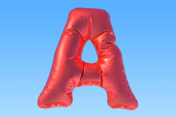 Ballon en feuille rouge lettre A, rendu 3D — Photo