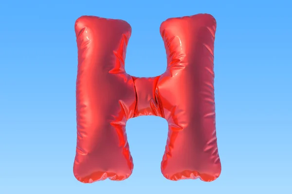 Kırmızı folyo balon harfi H, 3d render — Stok fotoğraf