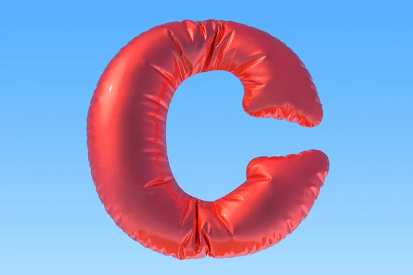 Ballon en feuille rouge lettre C, rendu 3D — Photo