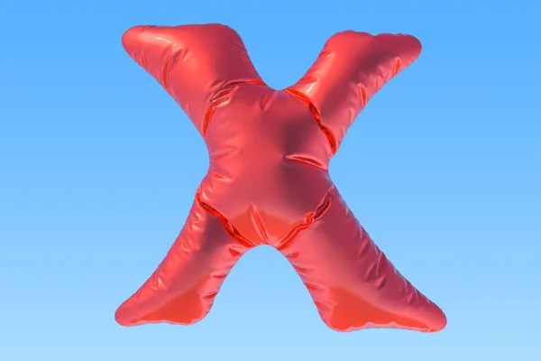 Ballon en feuille rouge lettre X, rendu 3D — Photo