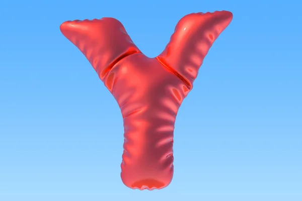 Carta vermelha Y do balão da folha, renderização 3D — Fotografia de Stock
