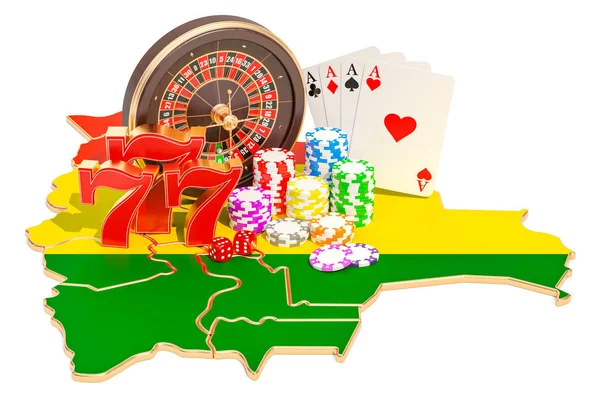 Καζίνο και τυχερά παιχνίδια βιομηχανία στην Βολιβία concept, 3d rendering — Φωτογραφία Αρχείου