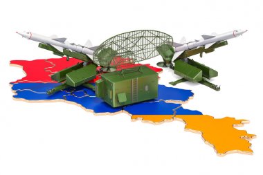 Ermeni füze savunma sistemi kavramı, 3d render