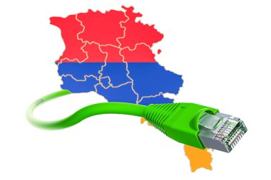 Ermenistan kavramı Internet bağlantısı. 3D render