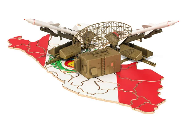 Концепция системы противоракетной обороны Перу, 3D рендеринг — стоковое фото