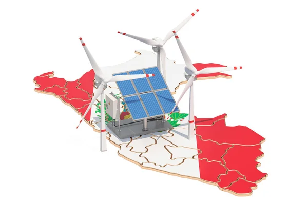신 재생 에너지와 페루, 지속 가능한 개발 개념. 3 — 스톡 사진