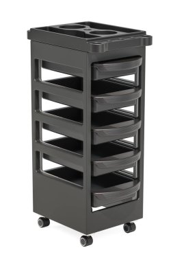 Siyah spa depolama sepeti Çekmeceli, 3d render 