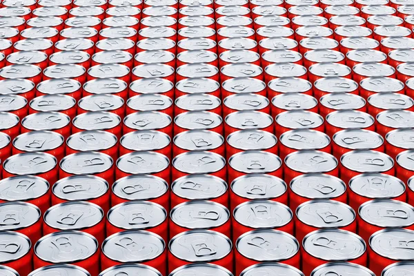Beber latas metálicas, vista superior de fondo —  Fotos de Stock