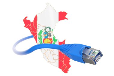 Peru kavramı Internet bağlantısı. 3D render
