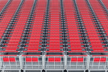 Alışveriş sepetleri, 3d render üzerinden arka plan