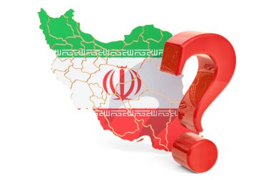 İran soru kavramı, 3d render 