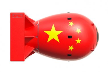 Chinese nuclear weapon concept, 3D rendering clipart