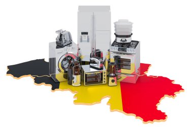 Belçika haritasında mutfak ve ev aletleri