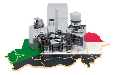 Sudan haritasında mutfak ve ev aletleri