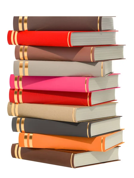 Stack of colored books, 3D rendering — Stock Photo, Image