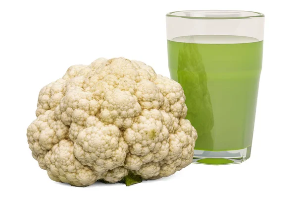 Glas broccoli koolsap met broccoli, 3d destructie — Stockfoto