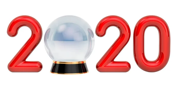 2020 com bola de cristal, previsão para 2020 conceito — Fotografia de Stock