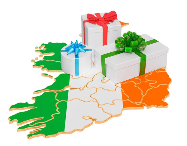 Κουτιά δώρων στον ιρλανδικό χάρτη — Φωτογραφία Αρχείου