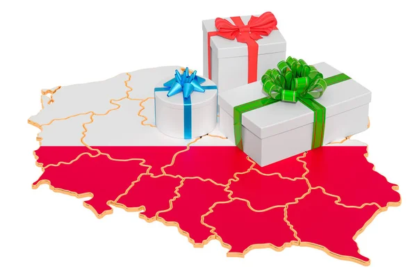 Подарунки на польській карті — стокове фото