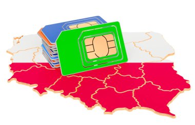 Polonya haritasında Sim kartları