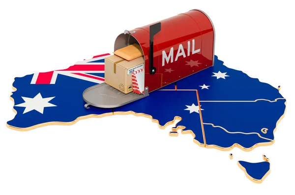 Caixa de correio no mapa australiano — Fotografia de Stock