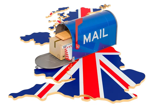 イギリス地図上のメールボックス — ストック写真