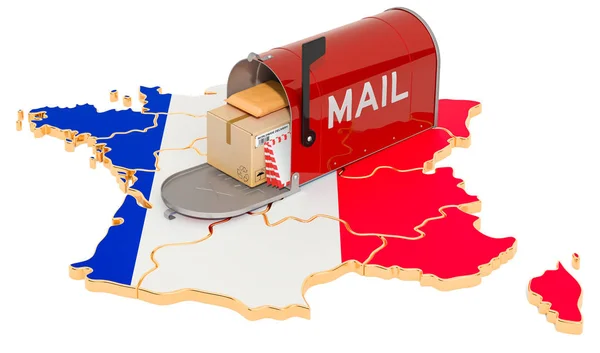 Briefkasten auf der französischen Karte — Stockfoto