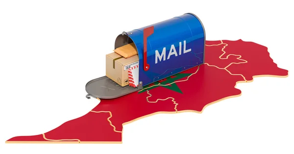 Briefkasten auf der marokkanischen Landkarte — Stockfoto