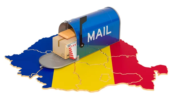 Mailbox на карті Румунії — стокове фото