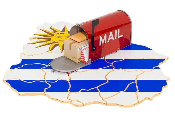 우루과이 지도에 있는 우편함 — 스톡 사진