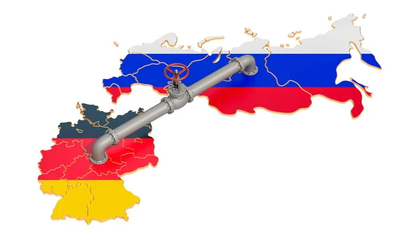 Gasleiding Rusland-Duitsland, 3d-rendering — Stockfoto