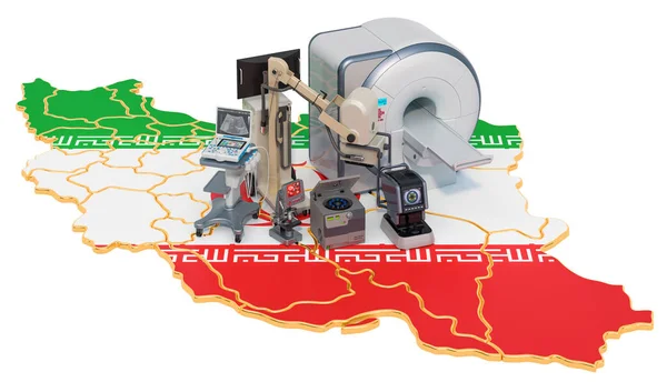 Diagnóstico e investigación médica en Irán, representación 3D — Foto de Stock