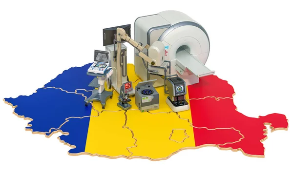 Diagnóstico médico e pesquisa em Roménia, 3D rendering — Fotografia de Stock