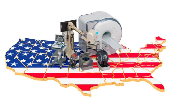 Медична діагностика та дослідження на Usa, 3d рендеринг — стокове фото