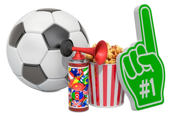 Soccer fan supporters accessories, concept — 图库照片