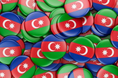 Azerbaycan bayrağı taşıyan rozetler, 3D görüntüleme