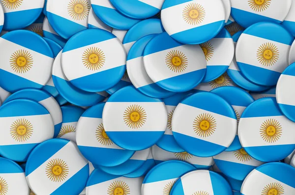 Badges avec drapeau de l'Argentine, rendu 3D — Photo